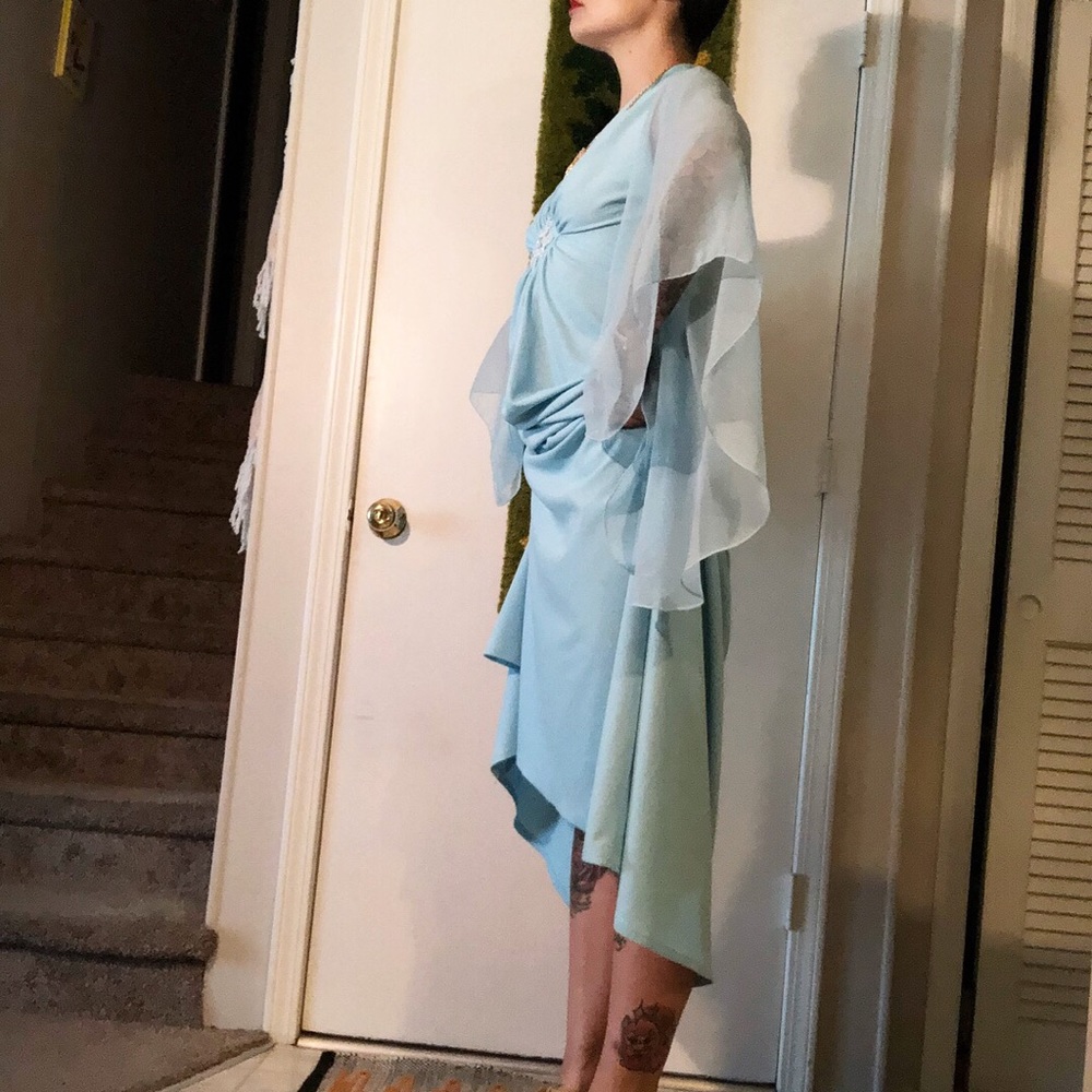 70s Chiffon Sleeve Gown - Picture 5 of 5